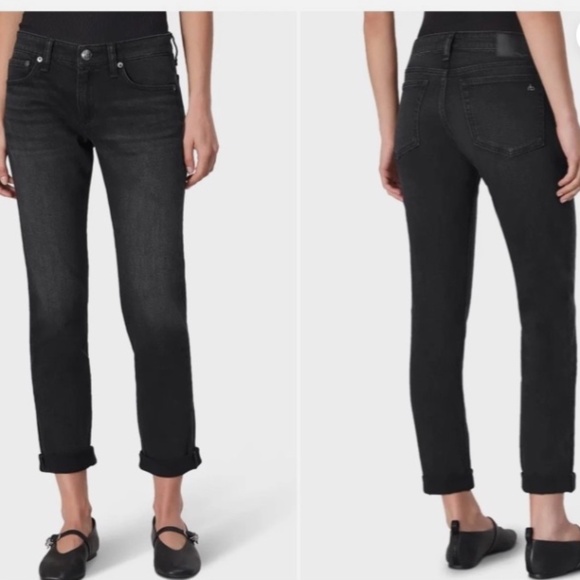 rag & bone The DRE Low Rise Boyfriend Rolled Up Jeans Size: 25 - Picture 1 of 9